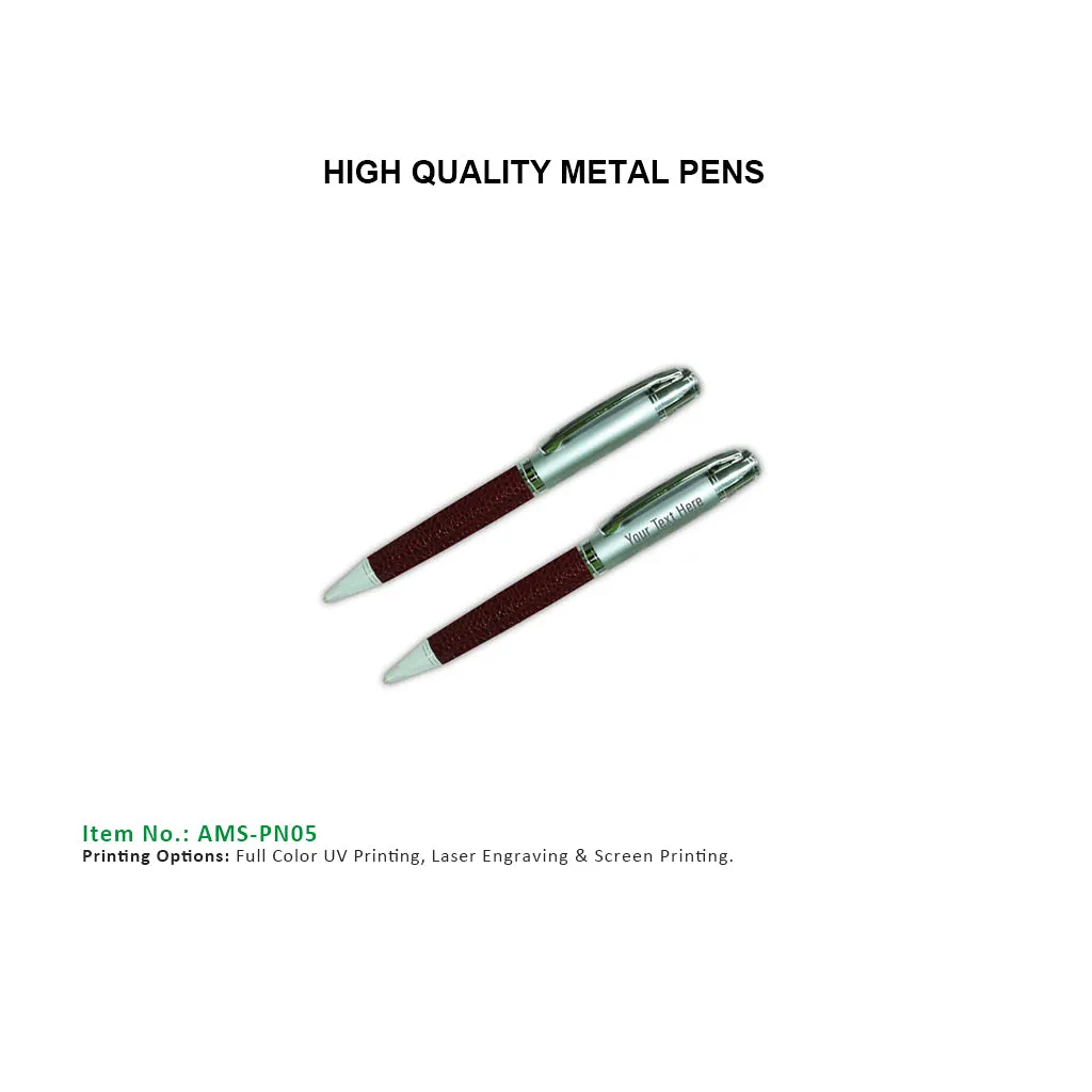 AMS-PN-05 - Metal pen (Leather type barrel)