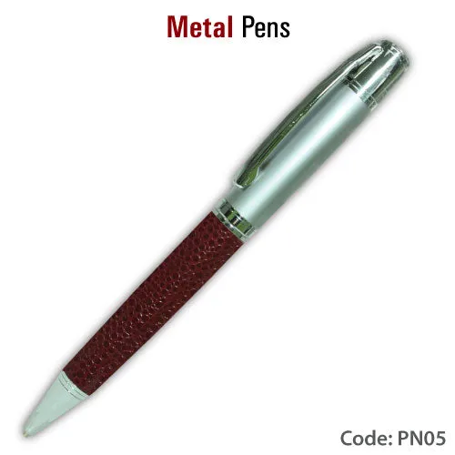 AMS-PN-05 - Metal pen (Leather type barrel)