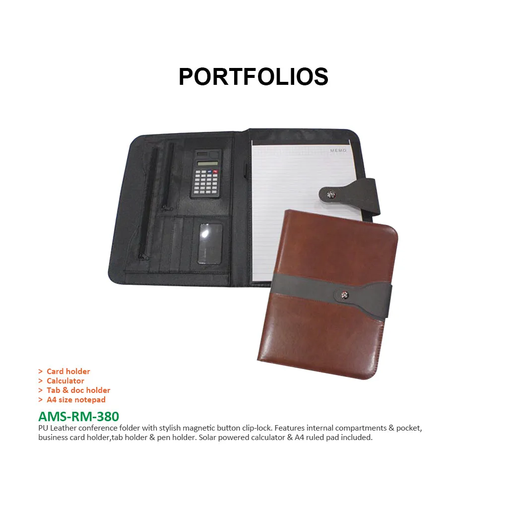 AMS-RM-380 - PU Leather Portfolio