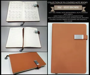 AMS-RM-8505 - BROWN - A5 size - Soft touch Notebooks