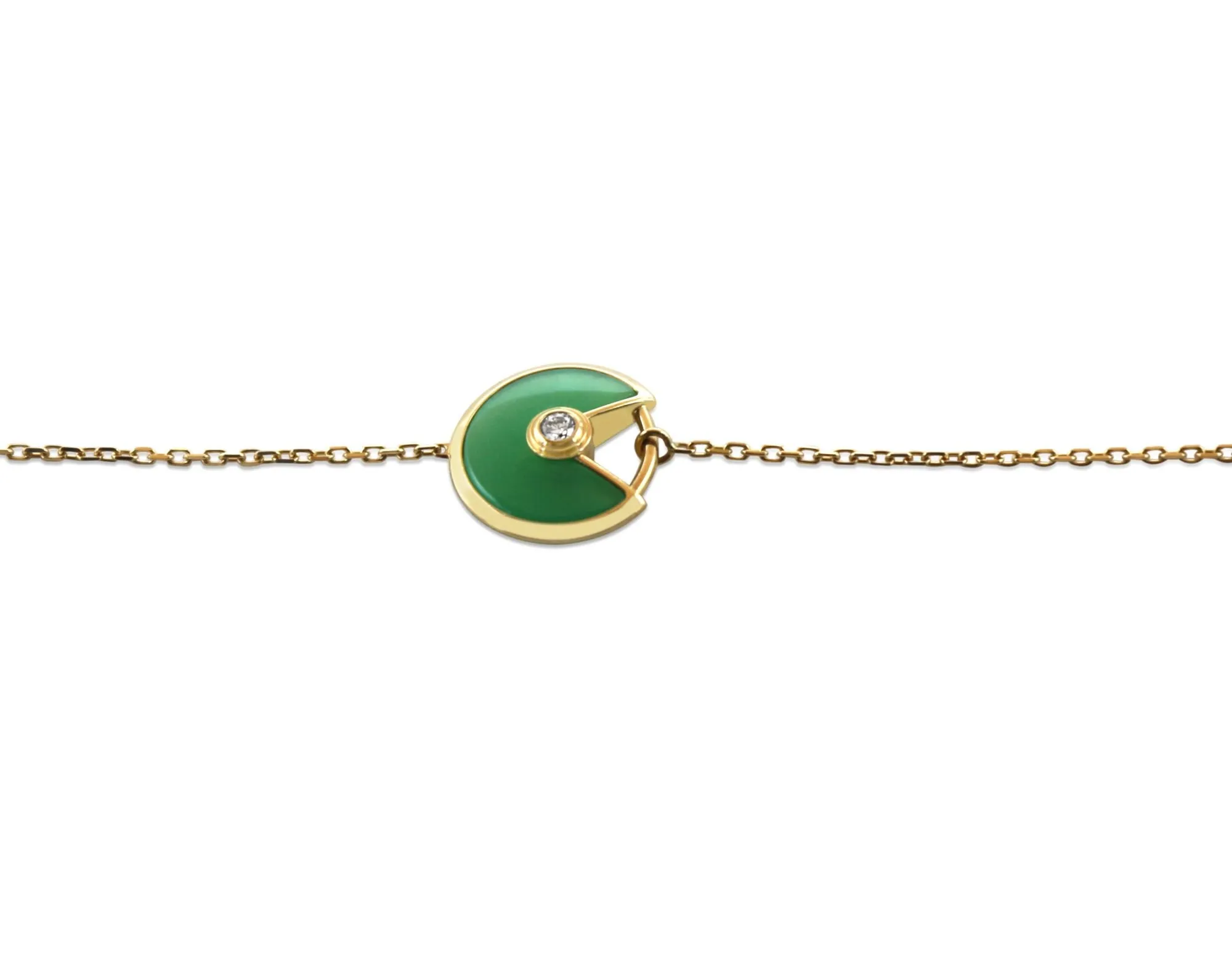 'Amulette De Cartier' Bracelet, with Diamond & Chrysoprase - 18ct Yellow Gold