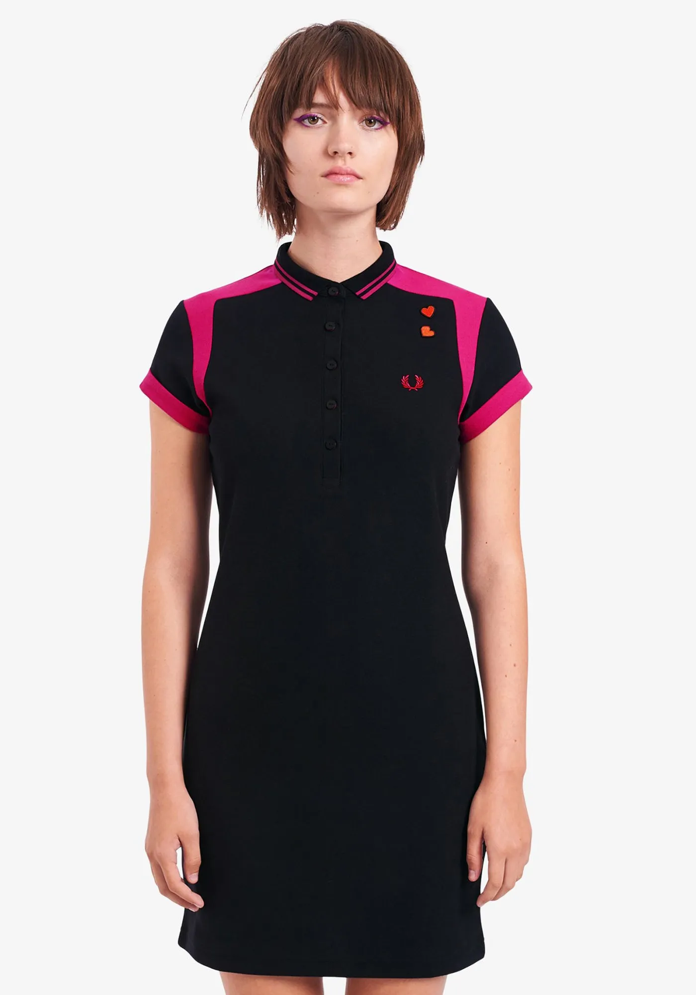 Amy Winehouse Black Panelled Pique Shirt Dress