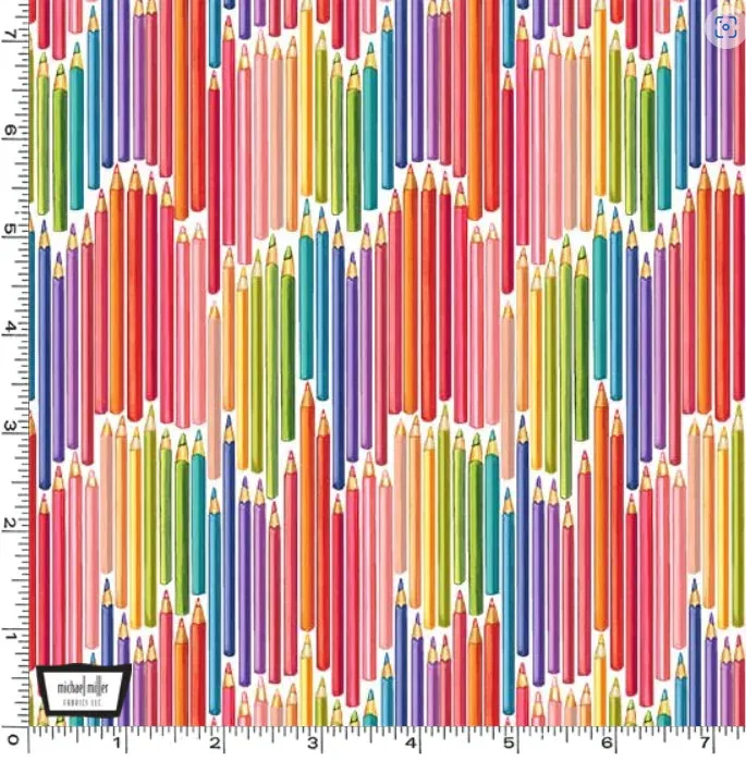 An Artist's Life | Pencil Crayons Multi by Louise Nisbet for Michael Miller | DDC11753-MULT