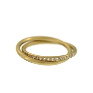 An Entwined Gold and Diamond Pavé Band