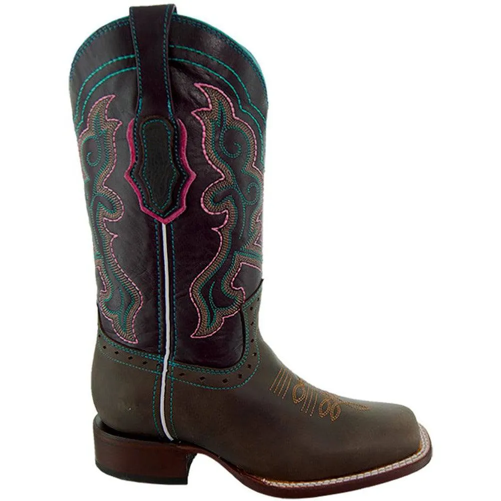 Ana Vaquera Western Boots | Women's Embroidered Square Toe Cowgirl Boots (M9002)