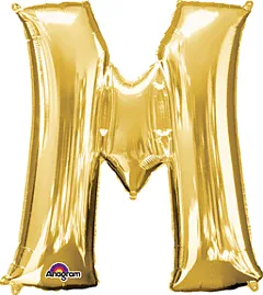 Anagram - 34" Letter 'M' Mylar Balloon - Gold