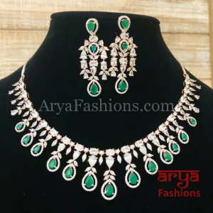 Anaira Cubic Zirconia Bridal Necklace with Statement Earrings