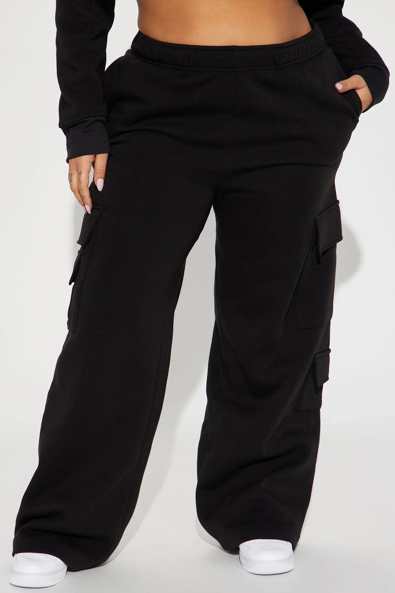 Anais Wide Leg Lounge Pant - Black