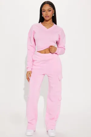 Anais Wide Leg Lounge Pant - Pink