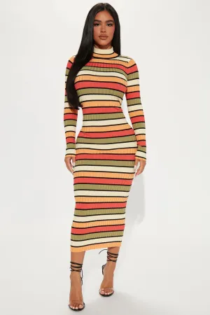 Anaith Sweater Midi Dress - Multi Color