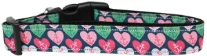 Anchor Candy Hearts Nylon Dog Collar Xl