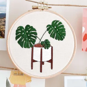 Anchor Embroidery Monstera Love Hand Embroidered Design