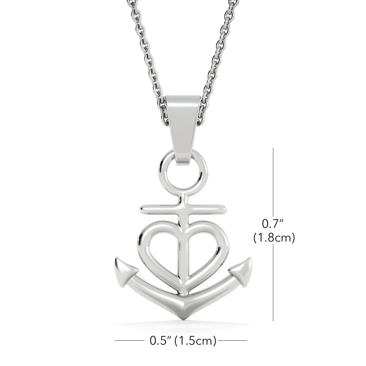 Anchor Heart Necklace With Mom To Daughter Beautiful "I Love You" Message Card