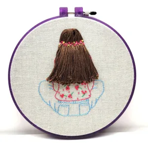 Anchor Pretty Hair Girl Hand Embroidery