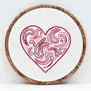 Anchor Swirling Heart Embroidery Design