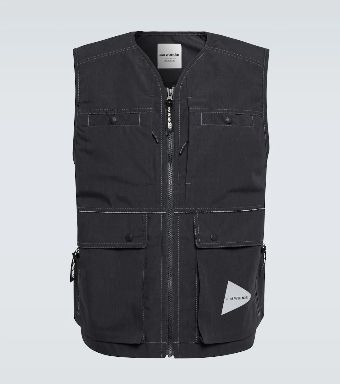 And Wander Zip Vest, Gray