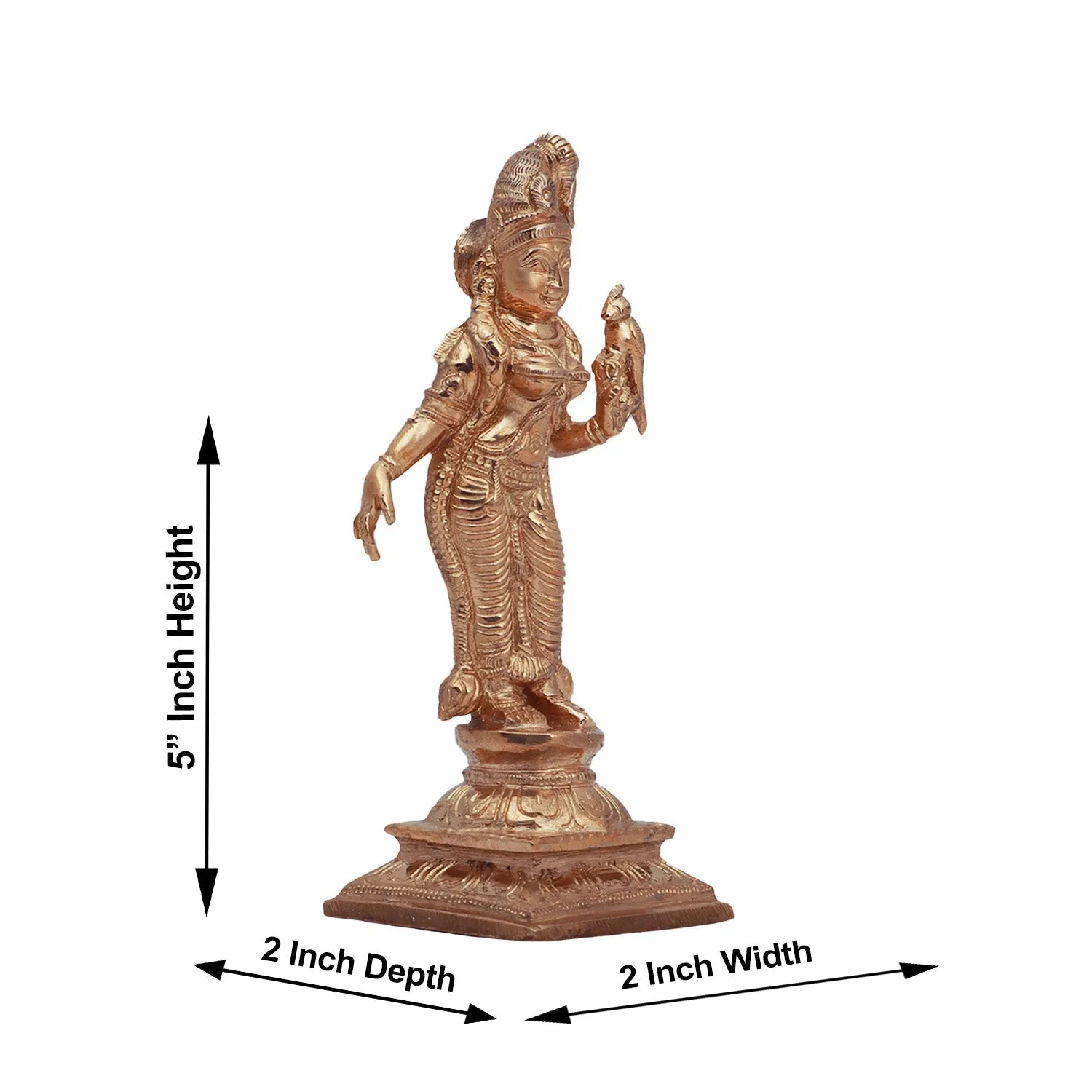 Andal Statue - 5 Inches | Panchaloha Statue/ Goda Devi Vigraham for Pooja/ 330 Gms Approx