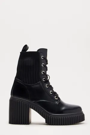 Ander Lace Up Booties - Black