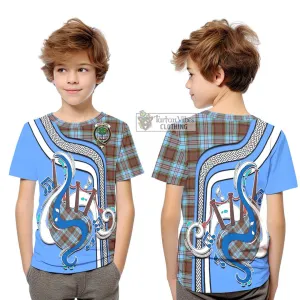 Anderson Ancient Tartan Kid T-Shirt with Epic Bagpipe Style