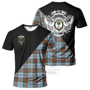 Anderson Ancient Tartan T-Shirt with Family Crest and Military Logo Style