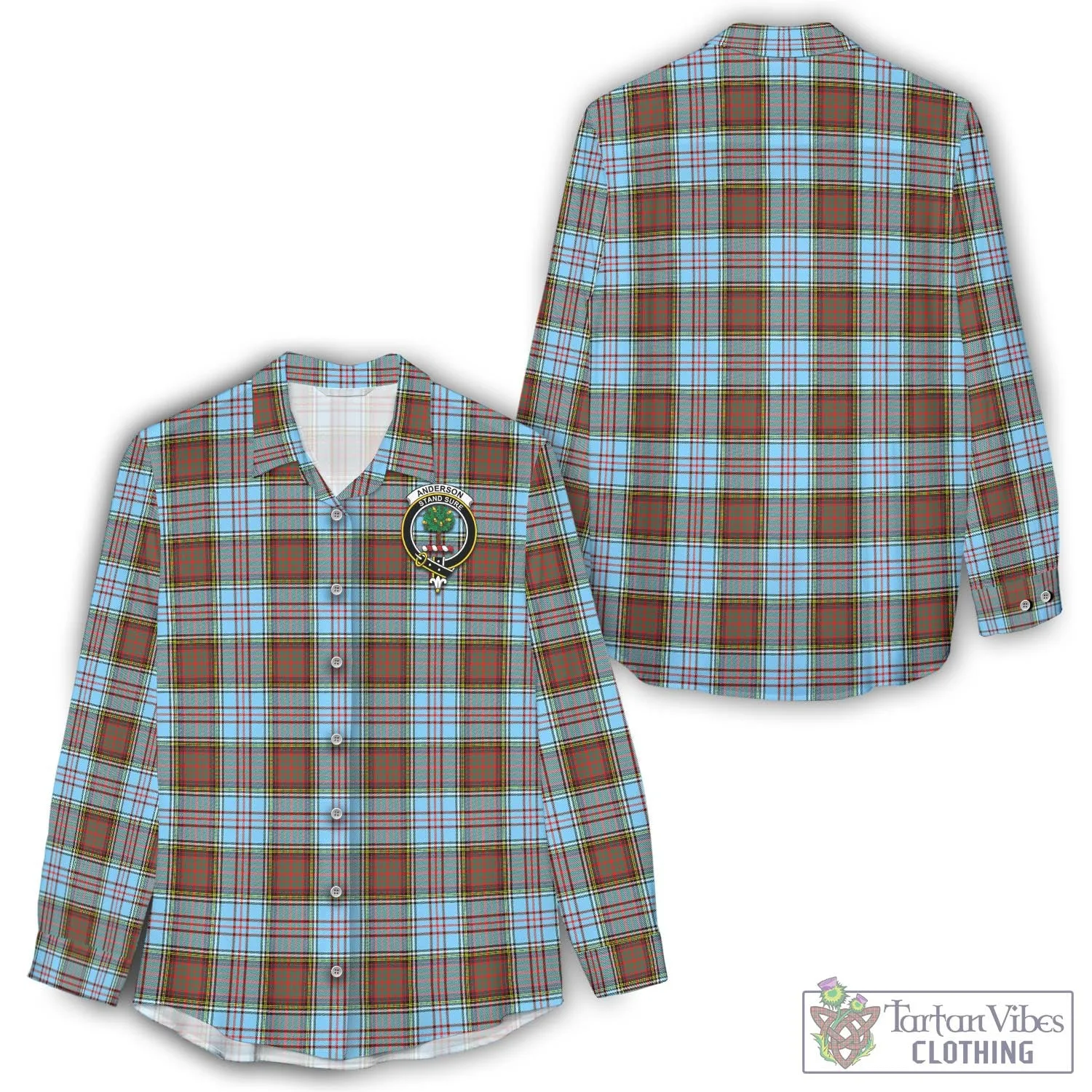 Anderson Ancient Tartan Women's Casual Shirt with Family Crest