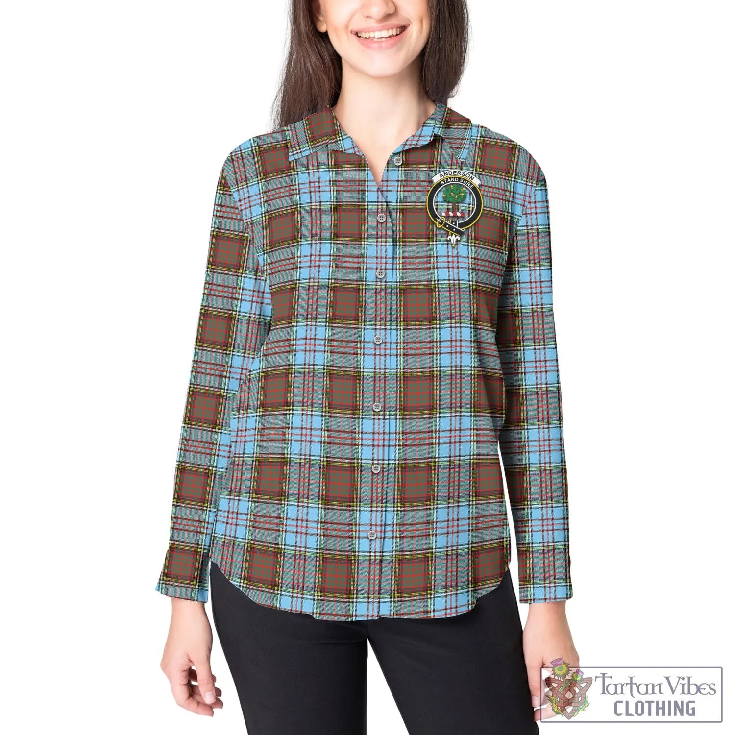 Anderson Ancient Tartan Women's Casual Shirt with Family Crest