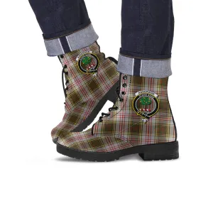 Anderson Dress Tartan Leather Boots with Family Crest