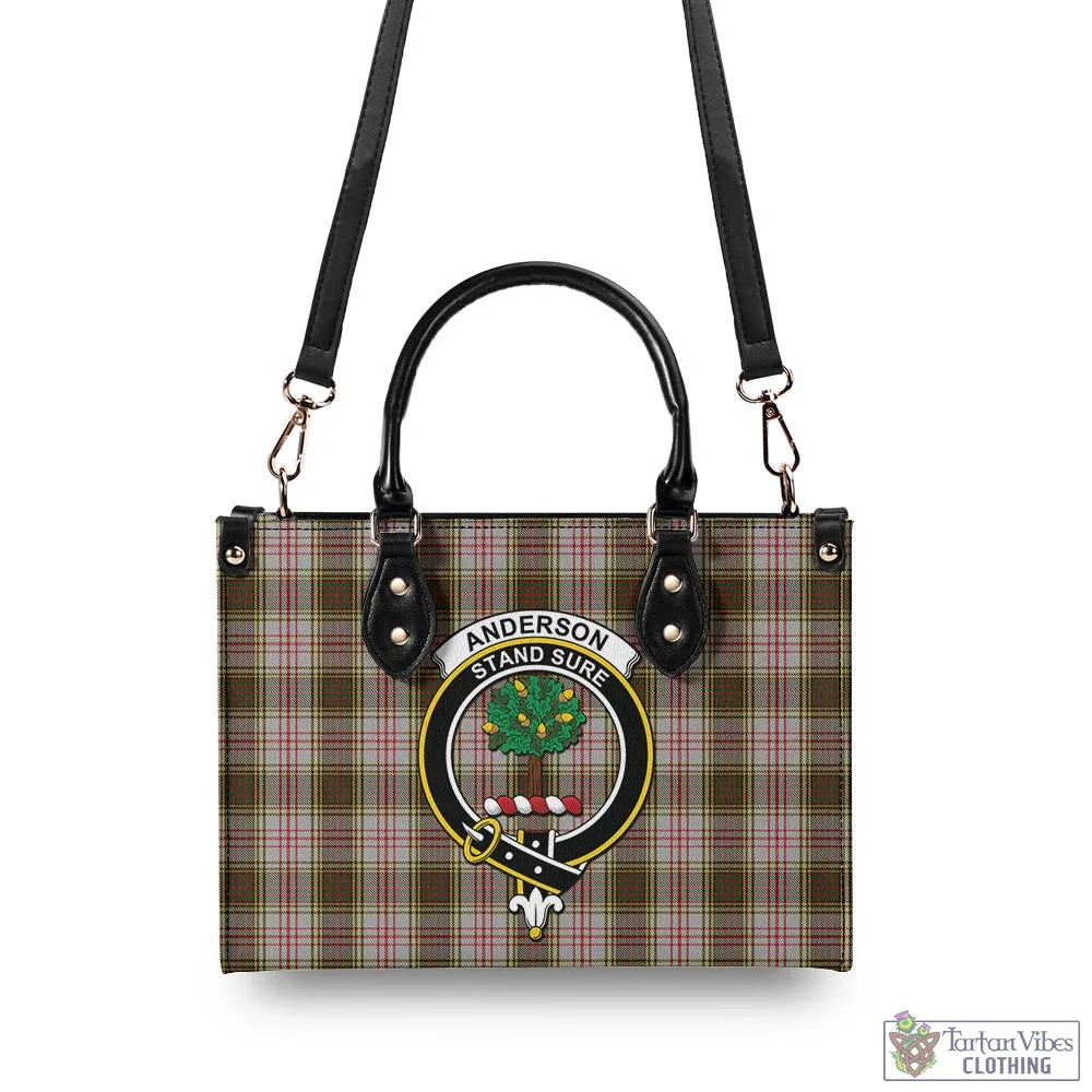 Anderson Dress Tartan Luxury Leather Handbags with Family Crest