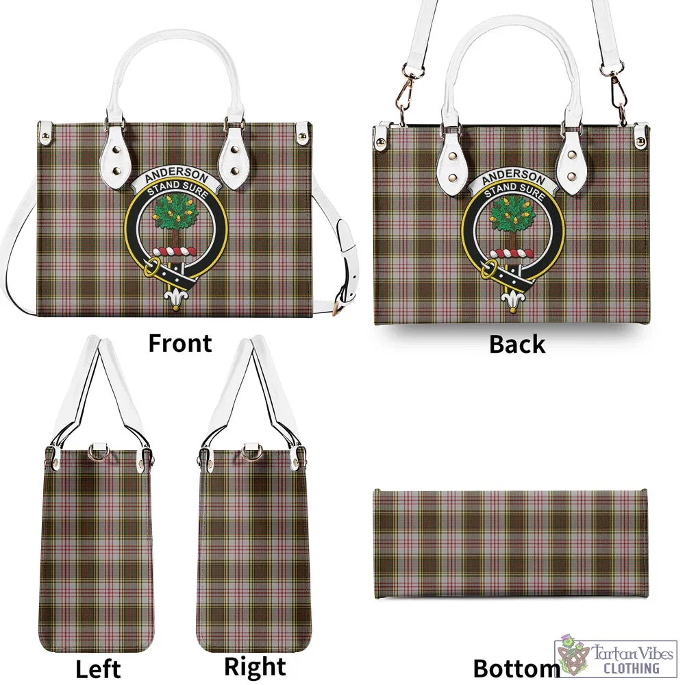 Anderson Dress Tartan Luxury Leather Handbags with Family Crest