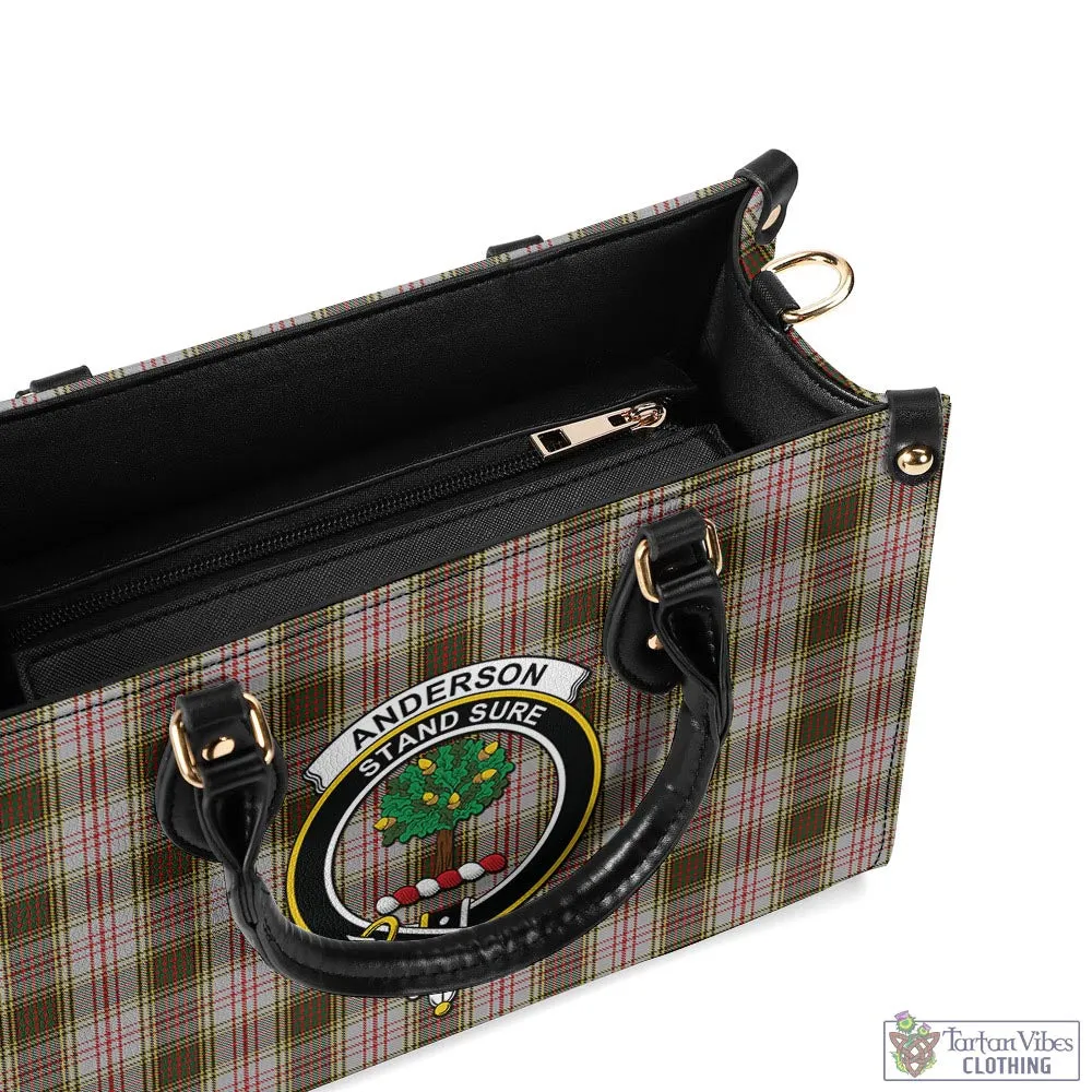 Anderson Dress Tartan Luxury Leather Handbags with Family Crest