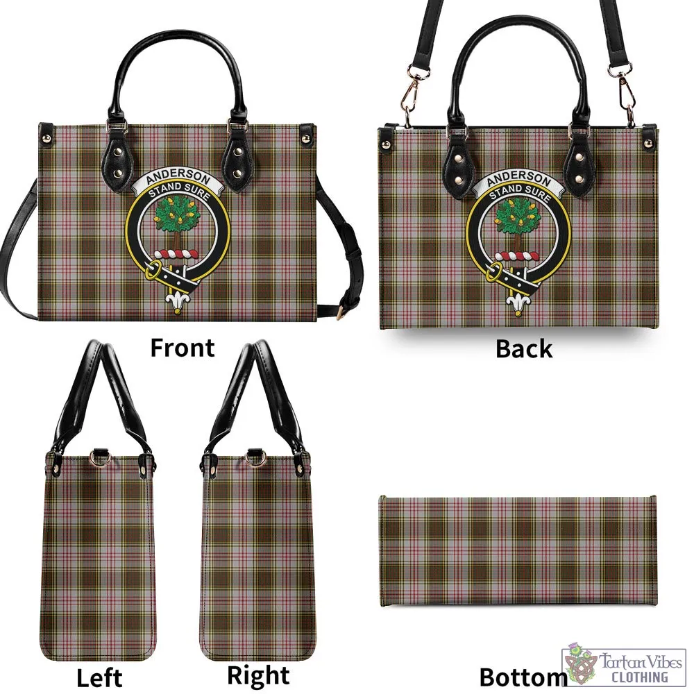 Anderson Dress Tartan Luxury Leather Handbags with Family Crest