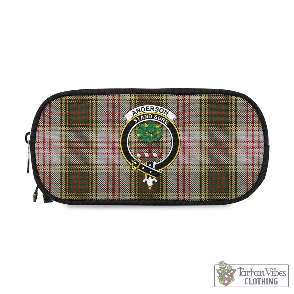 Anderson Dress Tartan Pen and Pencil Case with Family Crest