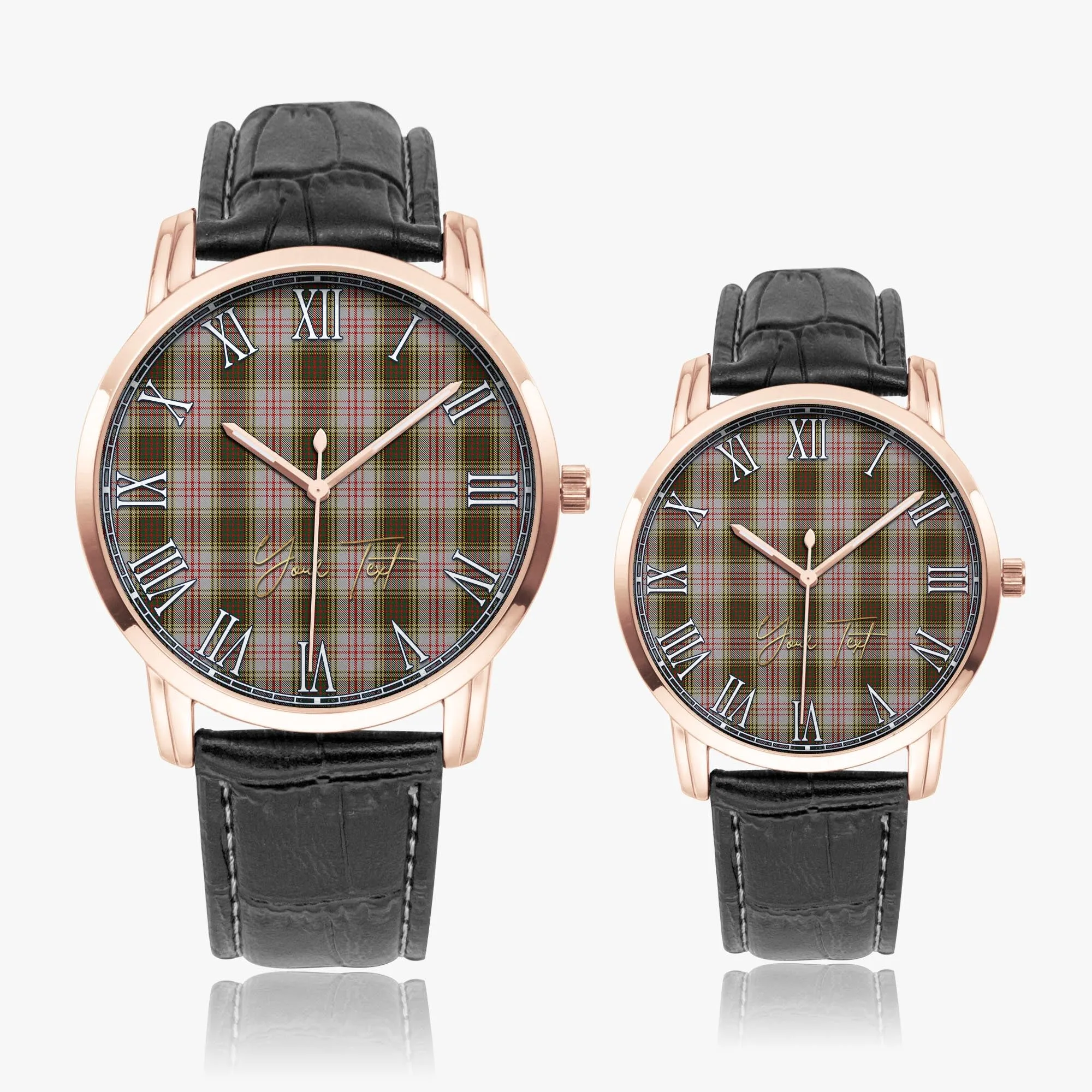 Anderson Dress Tartan Personalized Your Text Leather Trap Quartz Watch