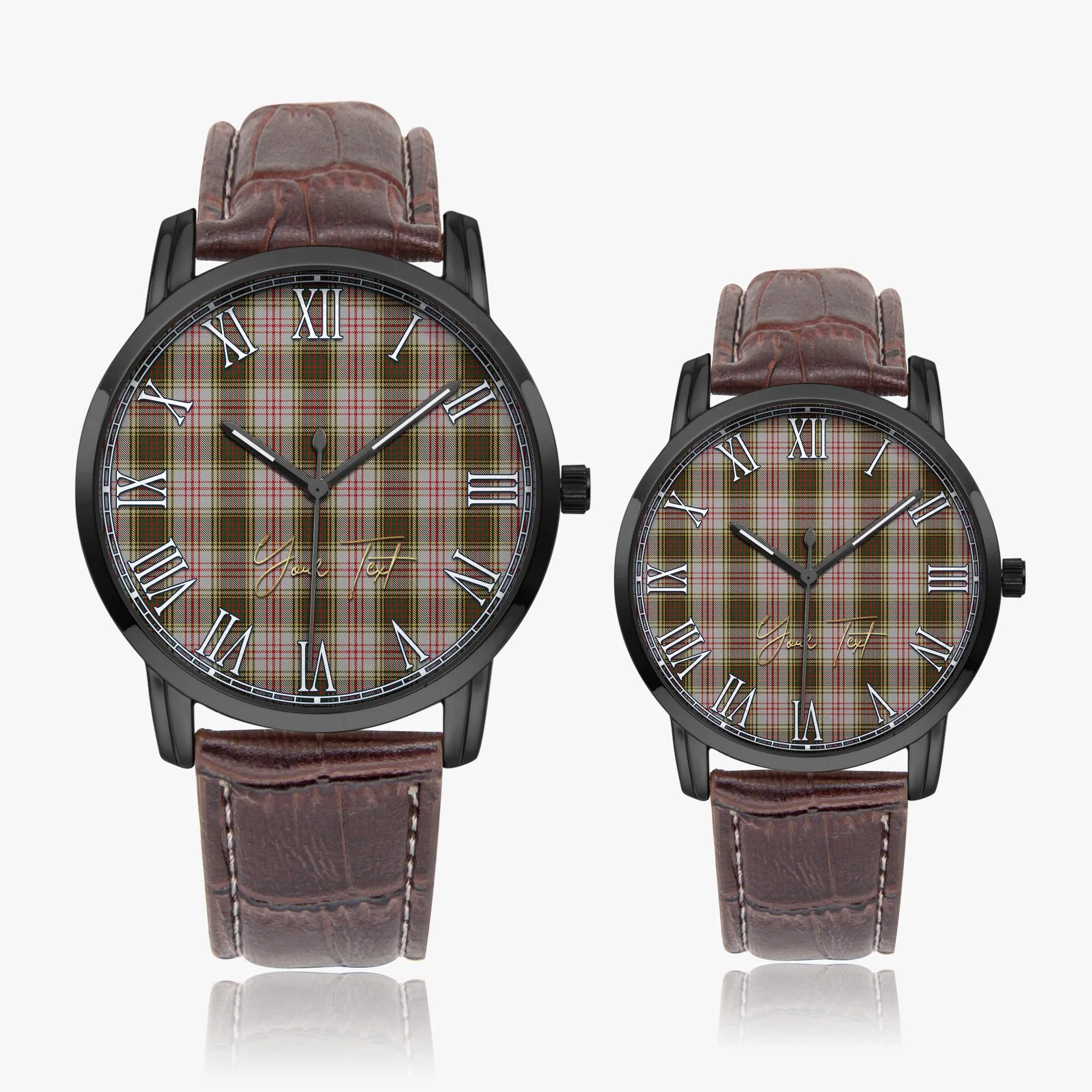 Anderson Dress Tartan Personalized Your Text Leather Trap Quartz Watch