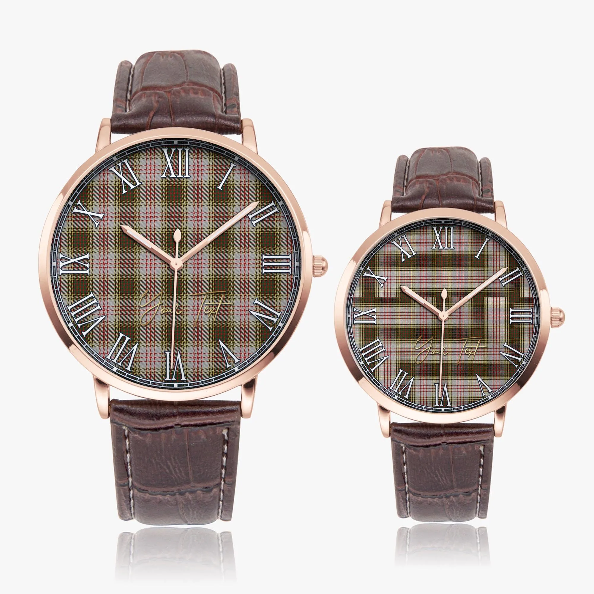 Anderson Dress Tartan Personalized Your Text Leather Trap Quartz Watch