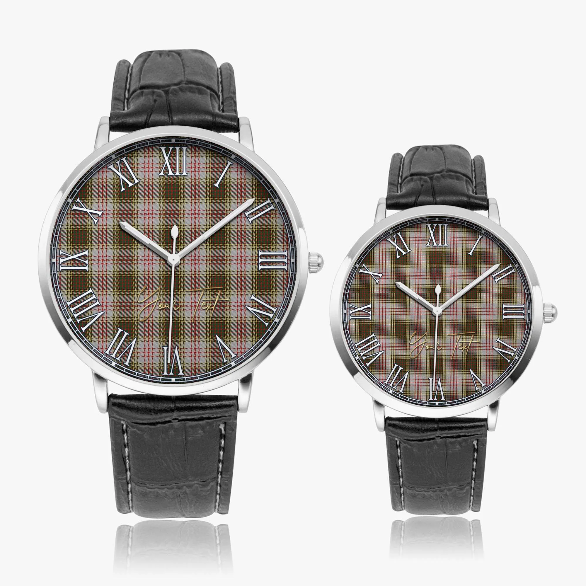 Anderson Dress Tartan Personalized Your Text Leather Trap Quartz Watch