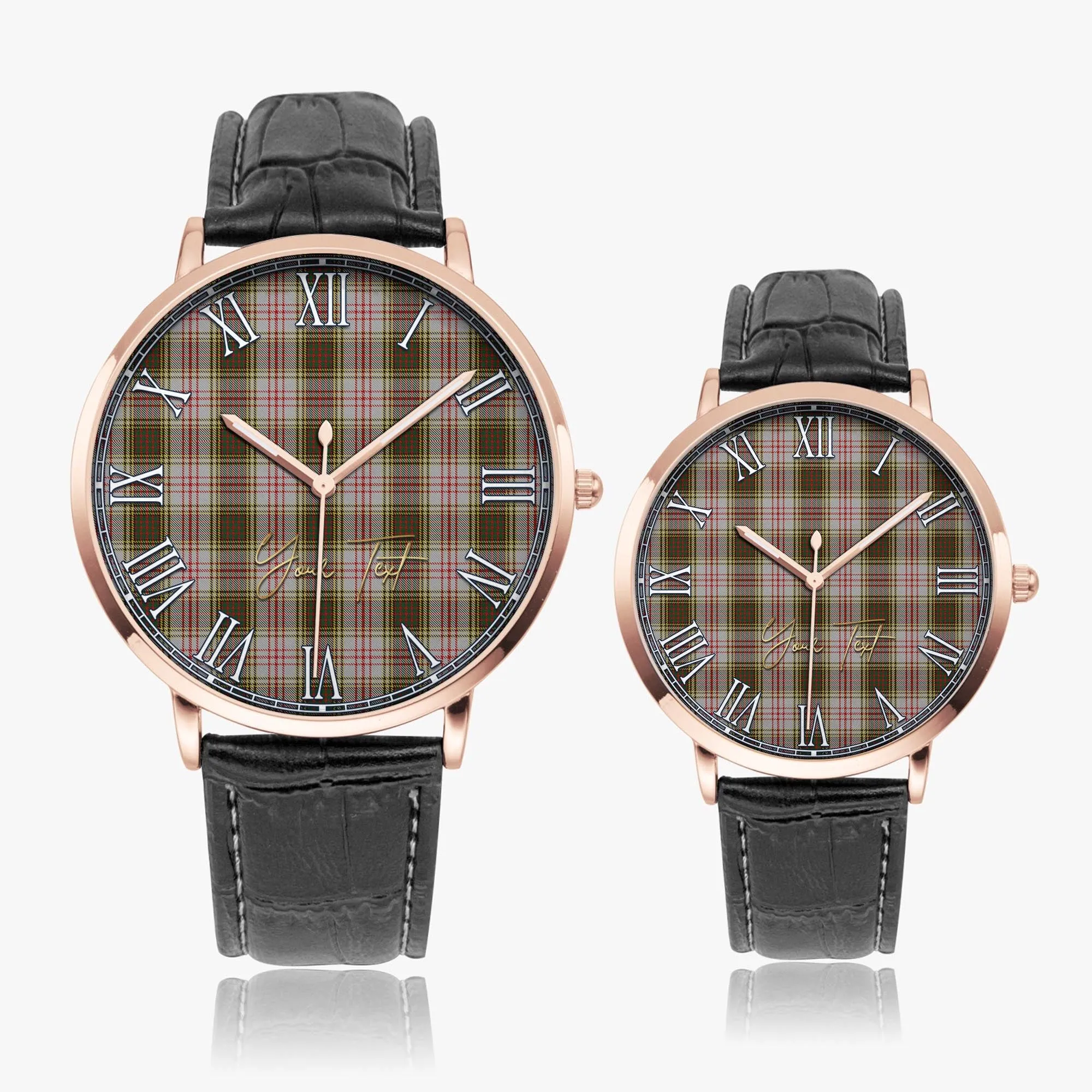 Anderson Dress Tartan Personalized Your Text Leather Trap Quartz Watch