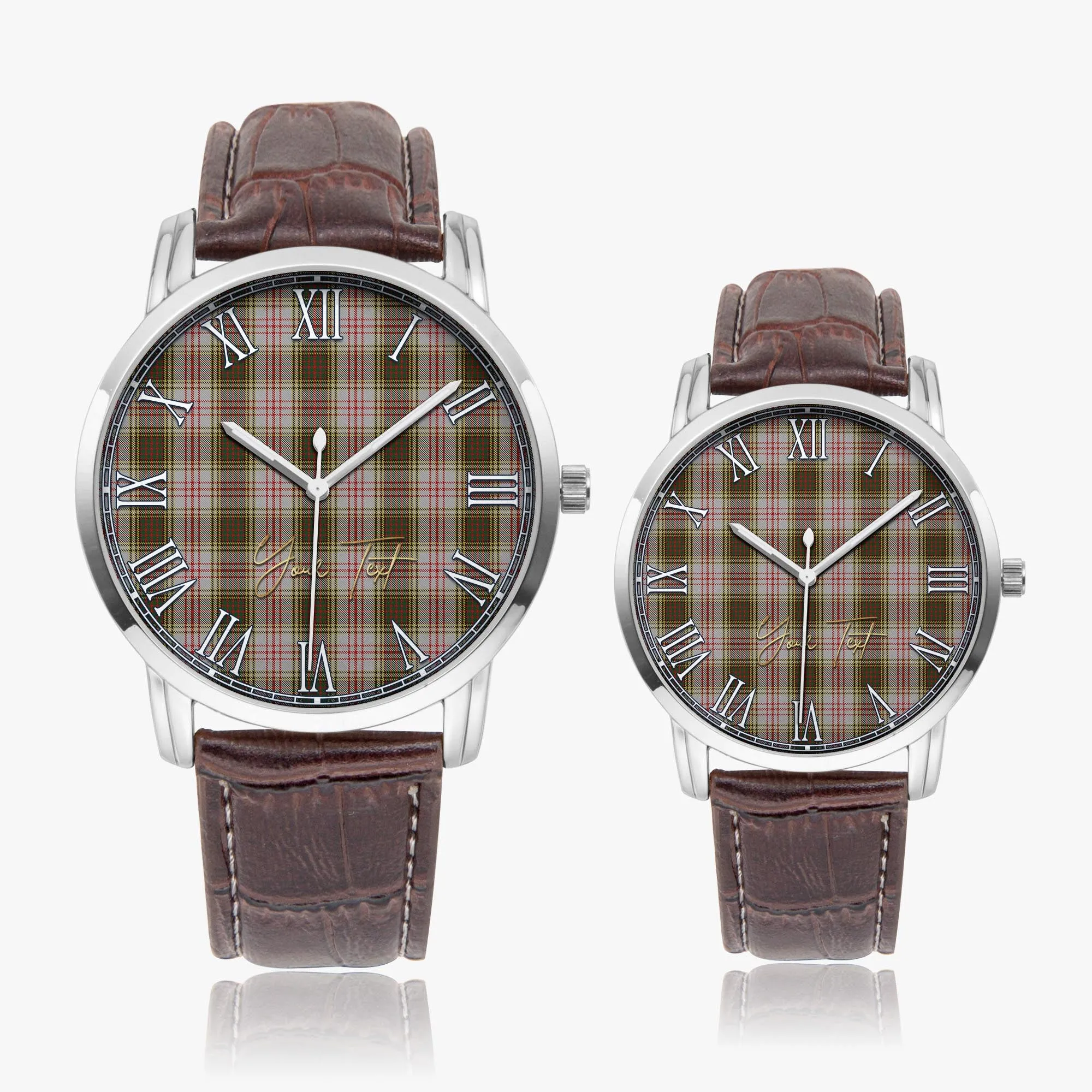 Anderson Dress Tartan Personalized Your Text Leather Trap Quartz Watch