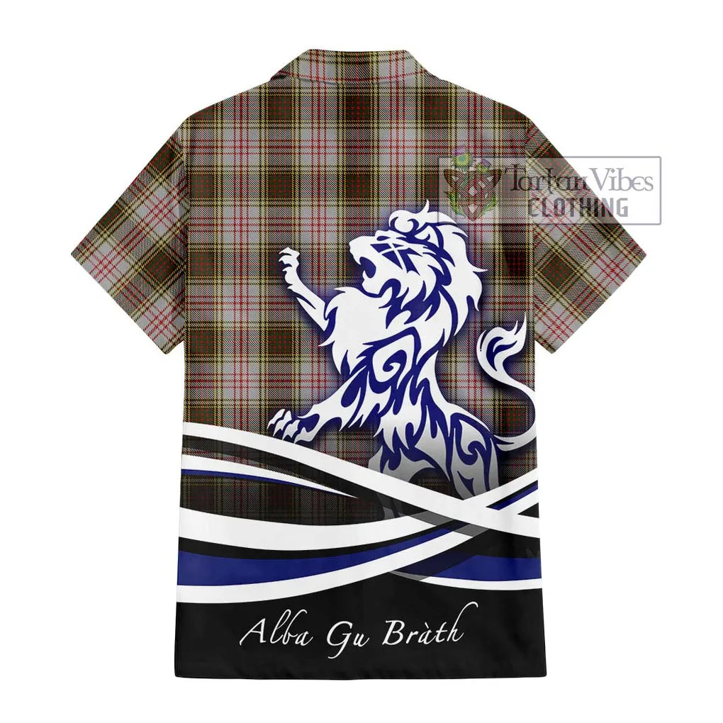 Anderson Dress Tartan Short Sleeve Button Shirt with Alba Gu Brath Regal Lion Emblem