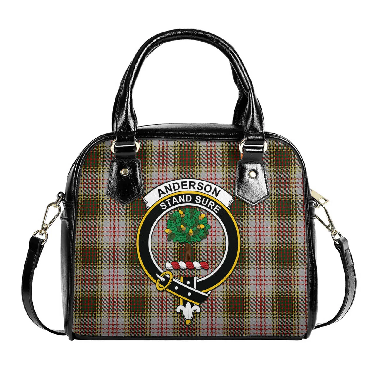 Anderson Dress Tartan Shoulder Handbags with Family Crest