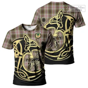 Anderson Dress Tartan T-Shirt with Family Crest Celtic Wolf Style