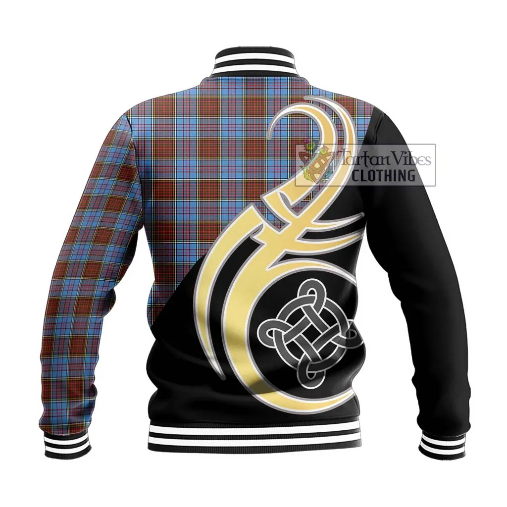 Anderson Modern Tartan Baseball Jacket with Family Crest and Celtic Symbol Style