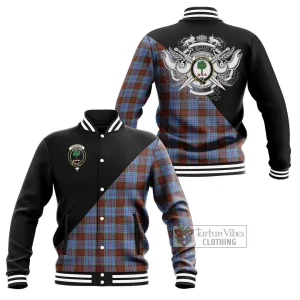 Anderson Modern Tartan Baseball Jacket with Family Crest and Military Logo Style