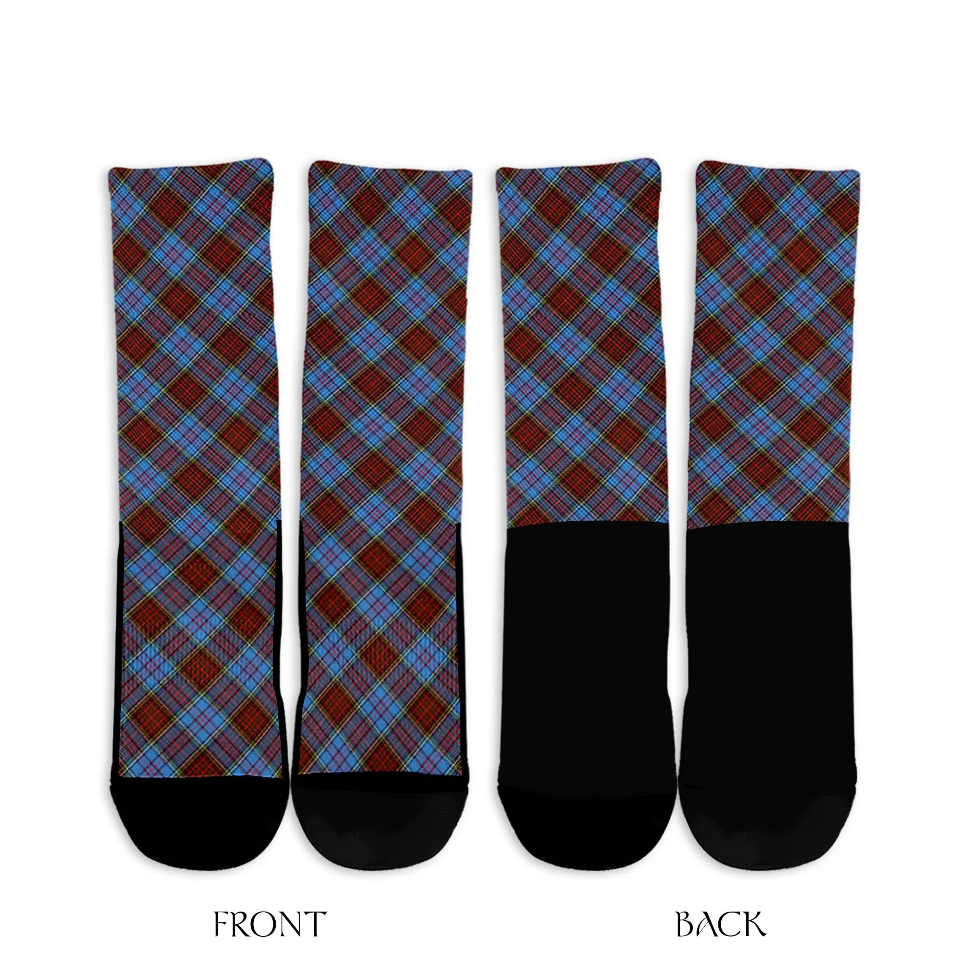 Anderson Modern Tartan Crew Socks Cross Tartan Style