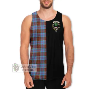 Anderson Modern Tartan Men's Tank Top with Family Crest and Half Of Me Style