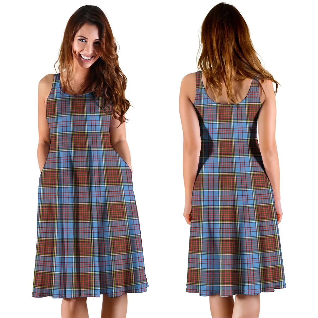 Anderson Modern Tartan Sleeveless Midi Womens Dress