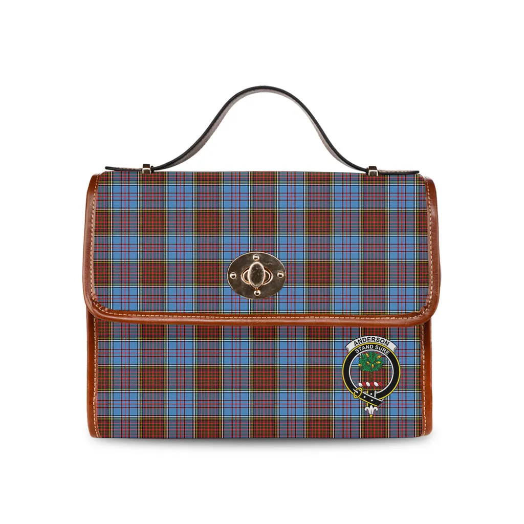 Anderson Modern Tartan Waterproof Canvas Bag with Family Crest