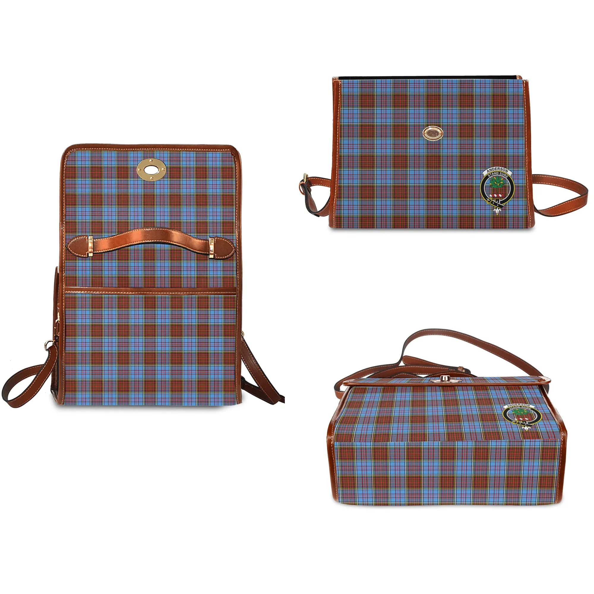 Anderson Modern Tartan Waterproof Canvas Bag with Family Crest