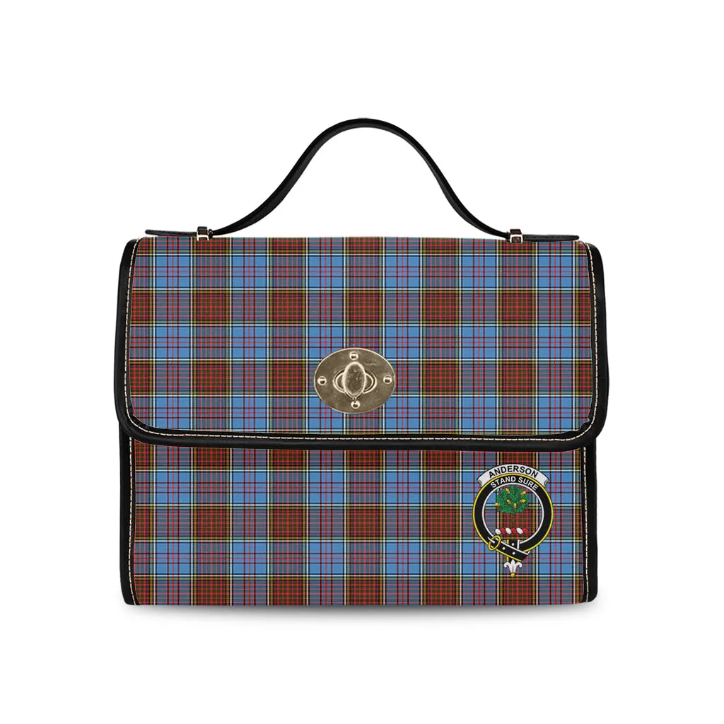 Anderson Modern Tartan Waterproof Canvas Bag with Family Crest