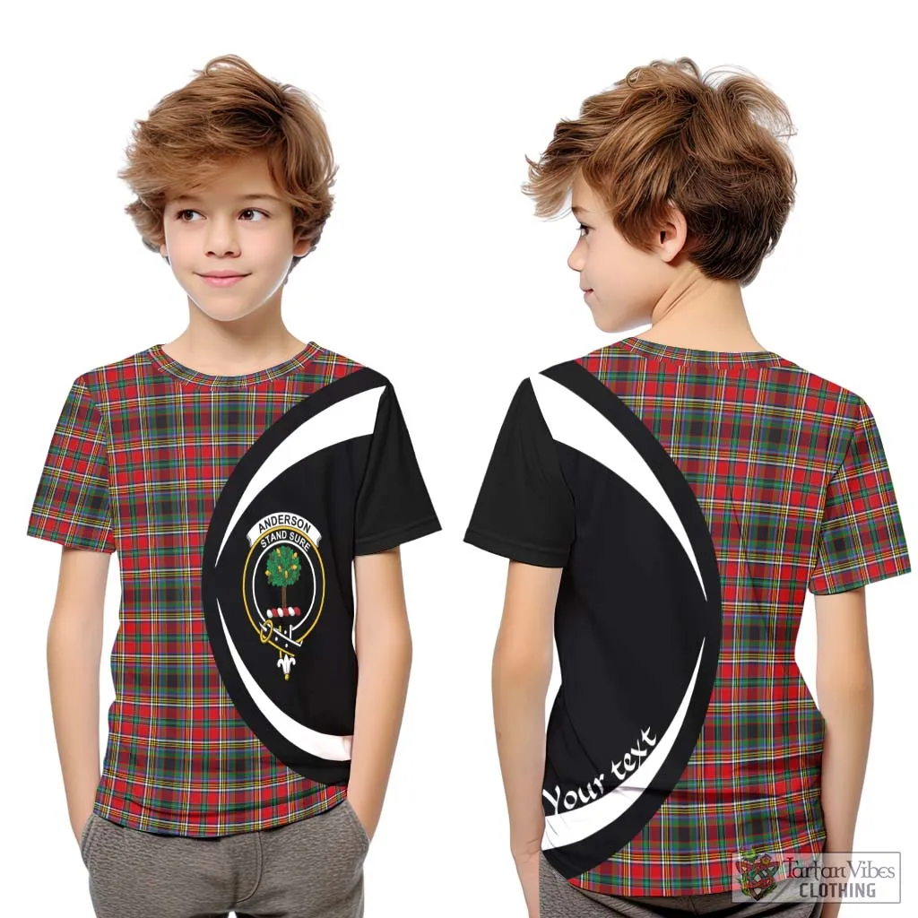 Anderson of Arbrake Tartan Kid T-Shirt with Family Crest Circle Style